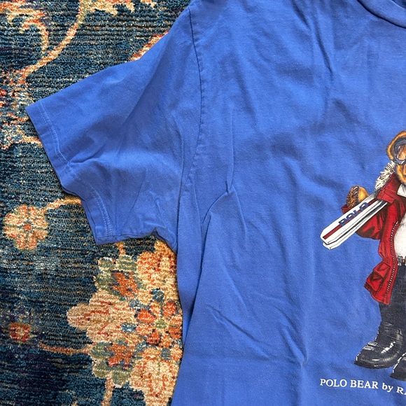 Ralph Lauren Blue Tee with Polo Bear in Red Jacket - Picture 3 of 5